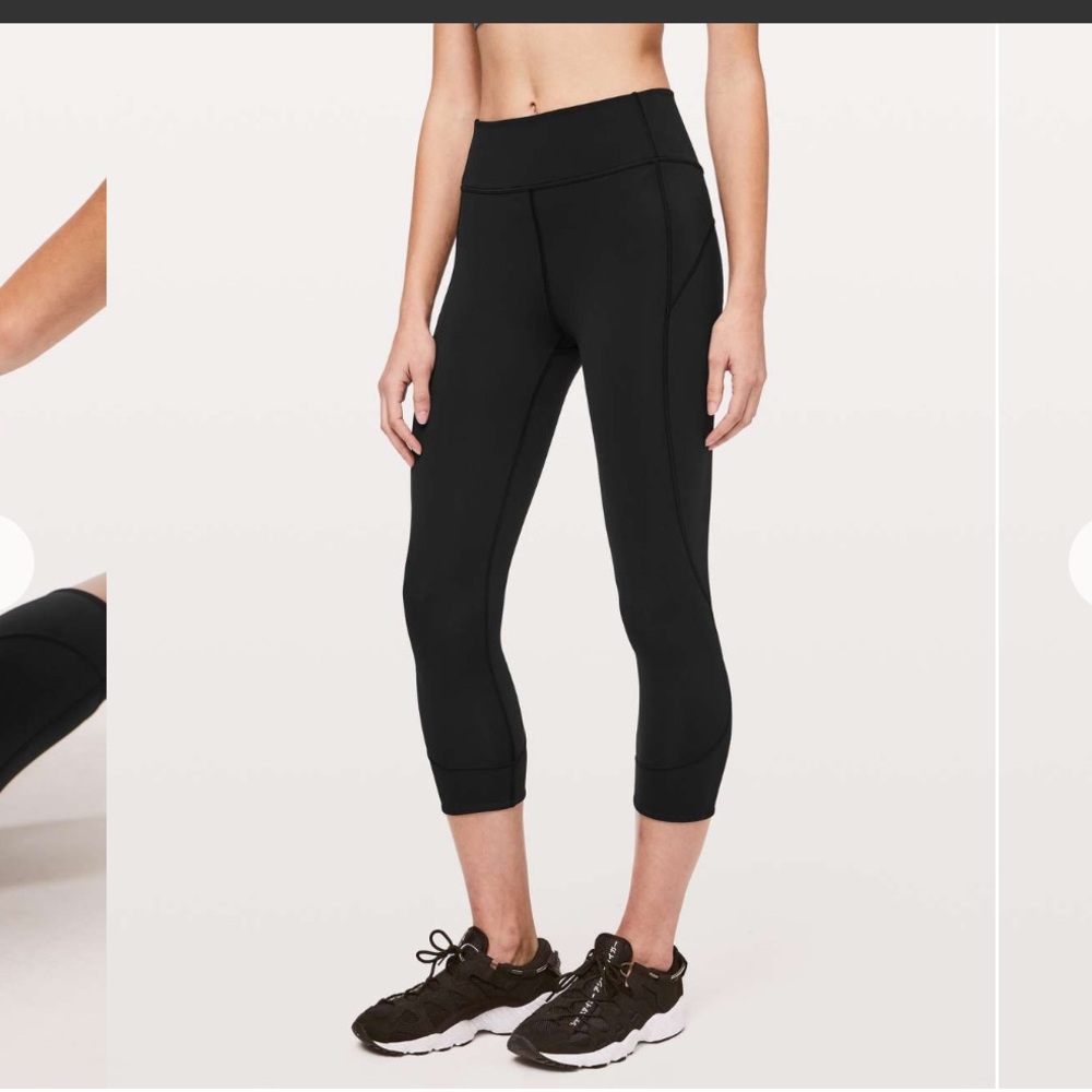 Lululemon In Movement Crop size 8 Everlux 19" inseam, Black, NWOT